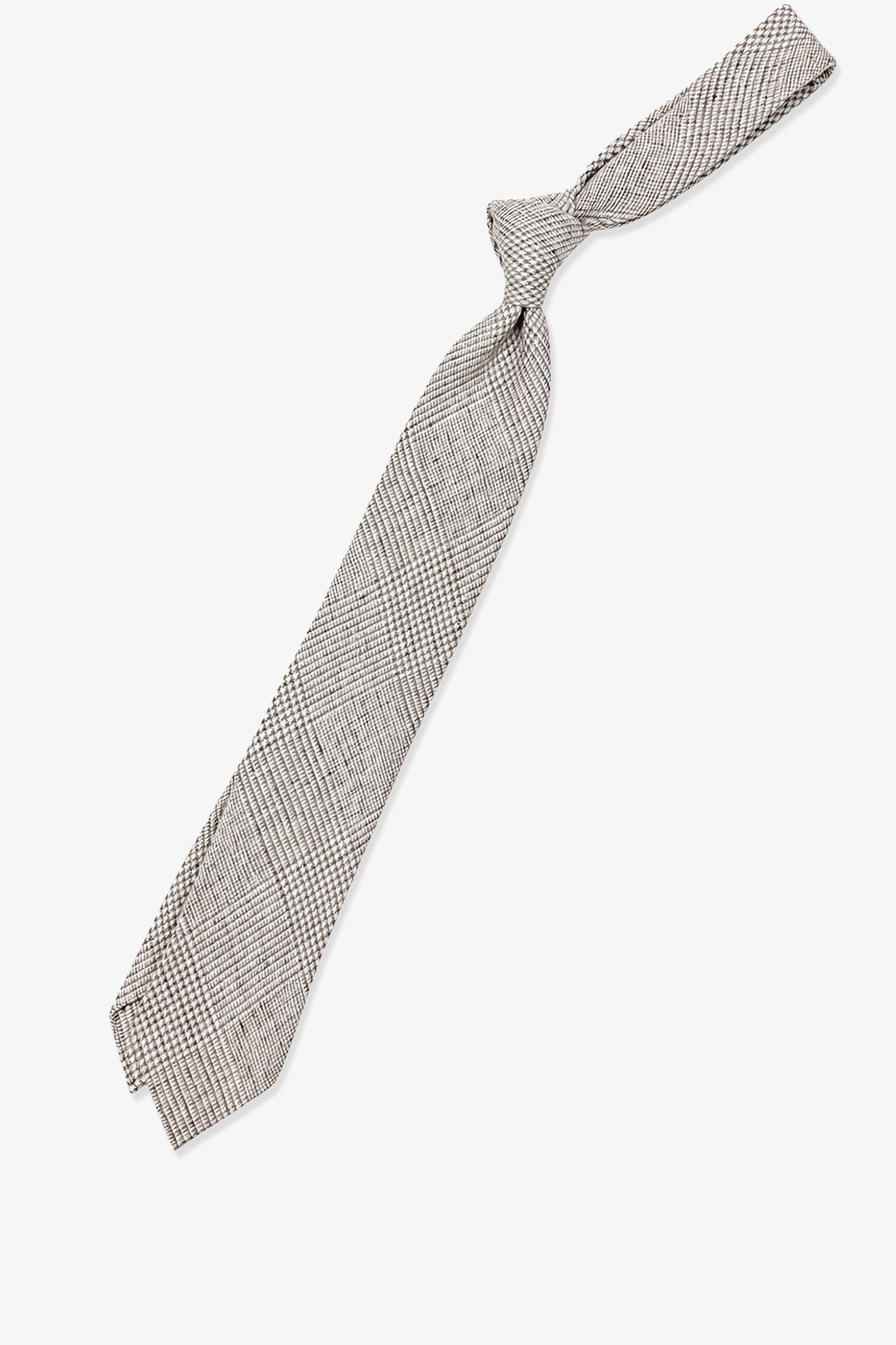 Beige Glencheck Linen Tie