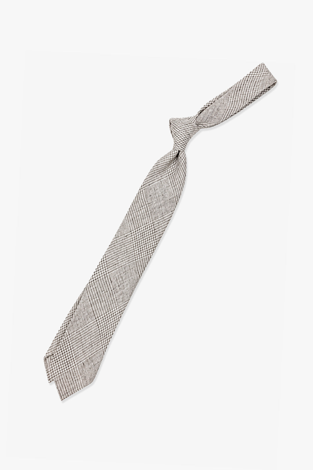Beige Glencheck Linen Tie