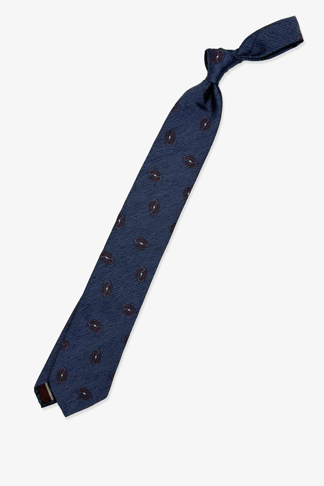 Blue Brown Pattern Vintage Silk Tie