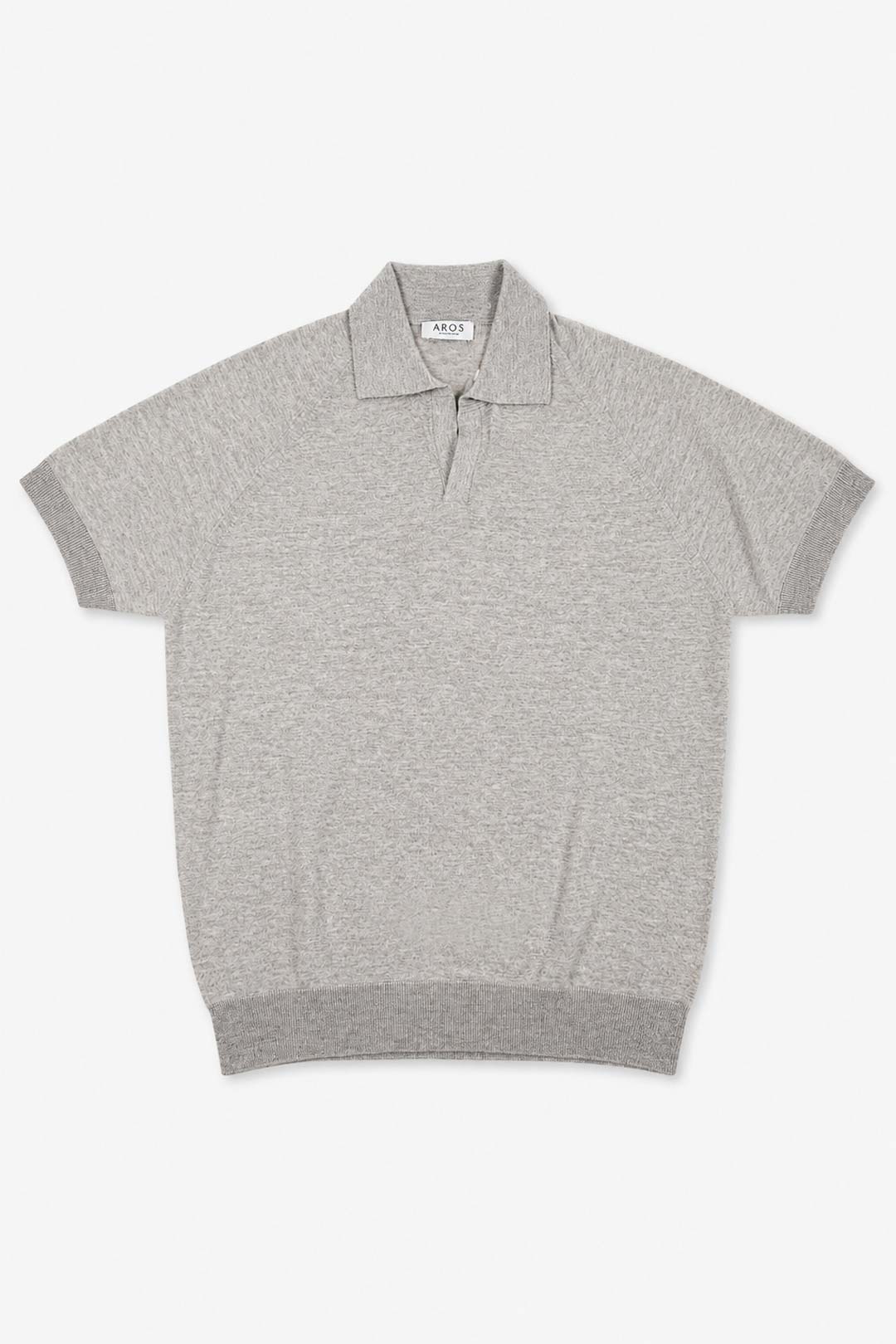 Greige Extra-fine Merino Skipper Polo Shirt