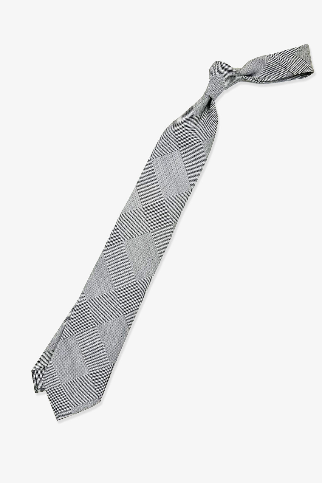 Grey Glencheck Lightweight Wool Tie