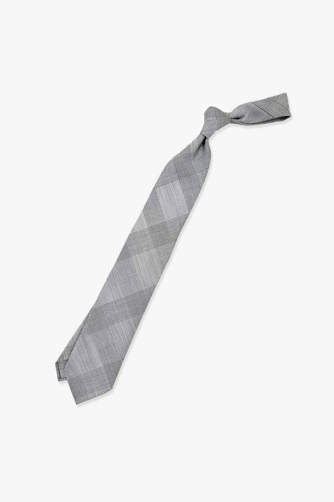 Grey Glencheck Lightweight Wool Tie