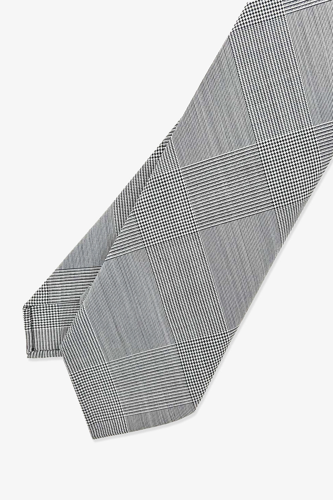 Grey Glencheck Lightweight Wool Tie