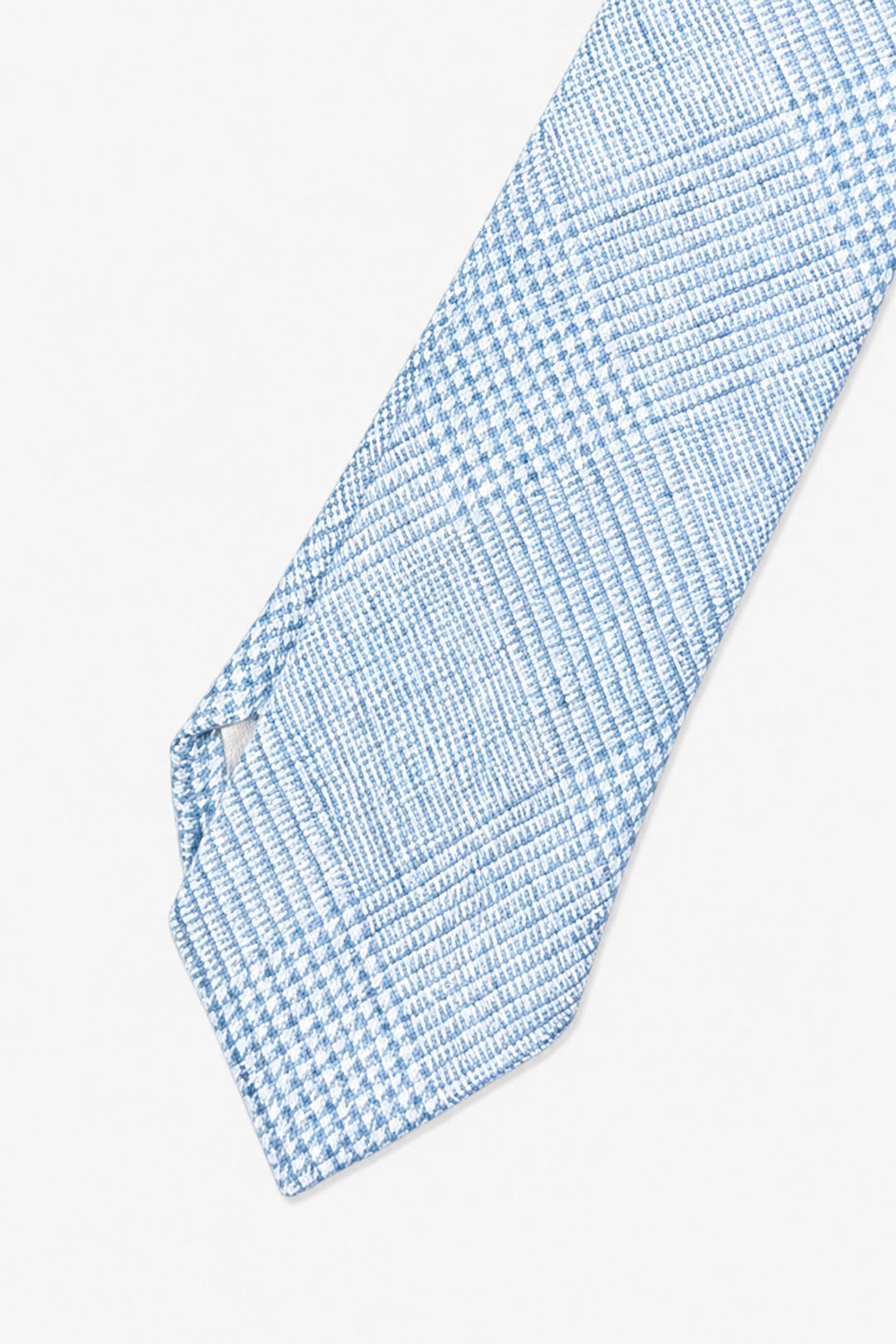 Light Blue Glencheck Linen Tie