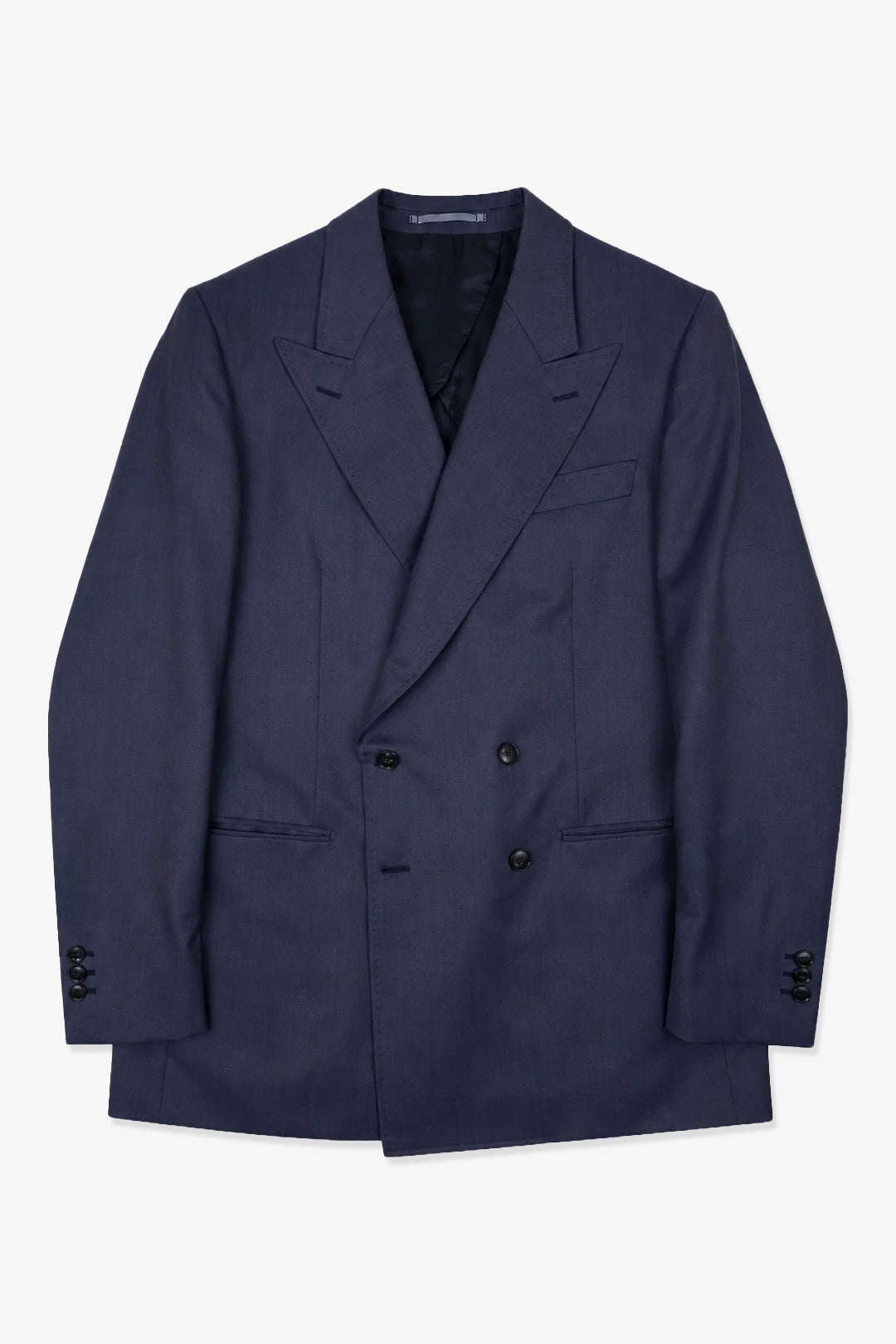 Made-to-order Denim Blue Cashmere Wool Double Breasted Blazer