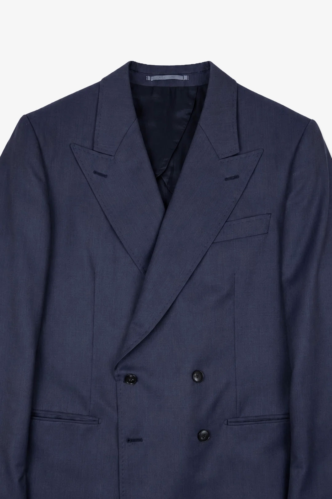 Made-to-order Denim Blue Cashmere Wool Double Breasted Blazer