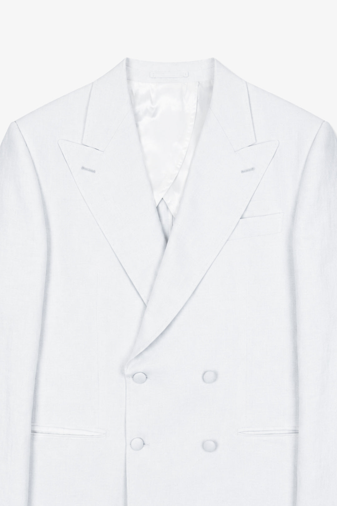 Made-to-order Off White Linen Double Breasted Blazer