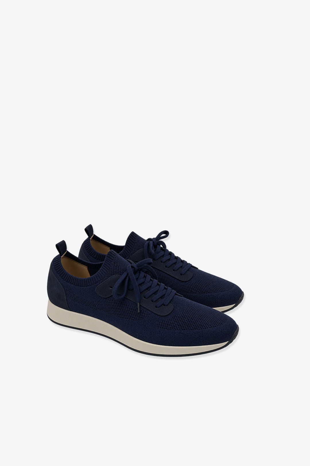 Navy Suede Knit Runner Sneaker