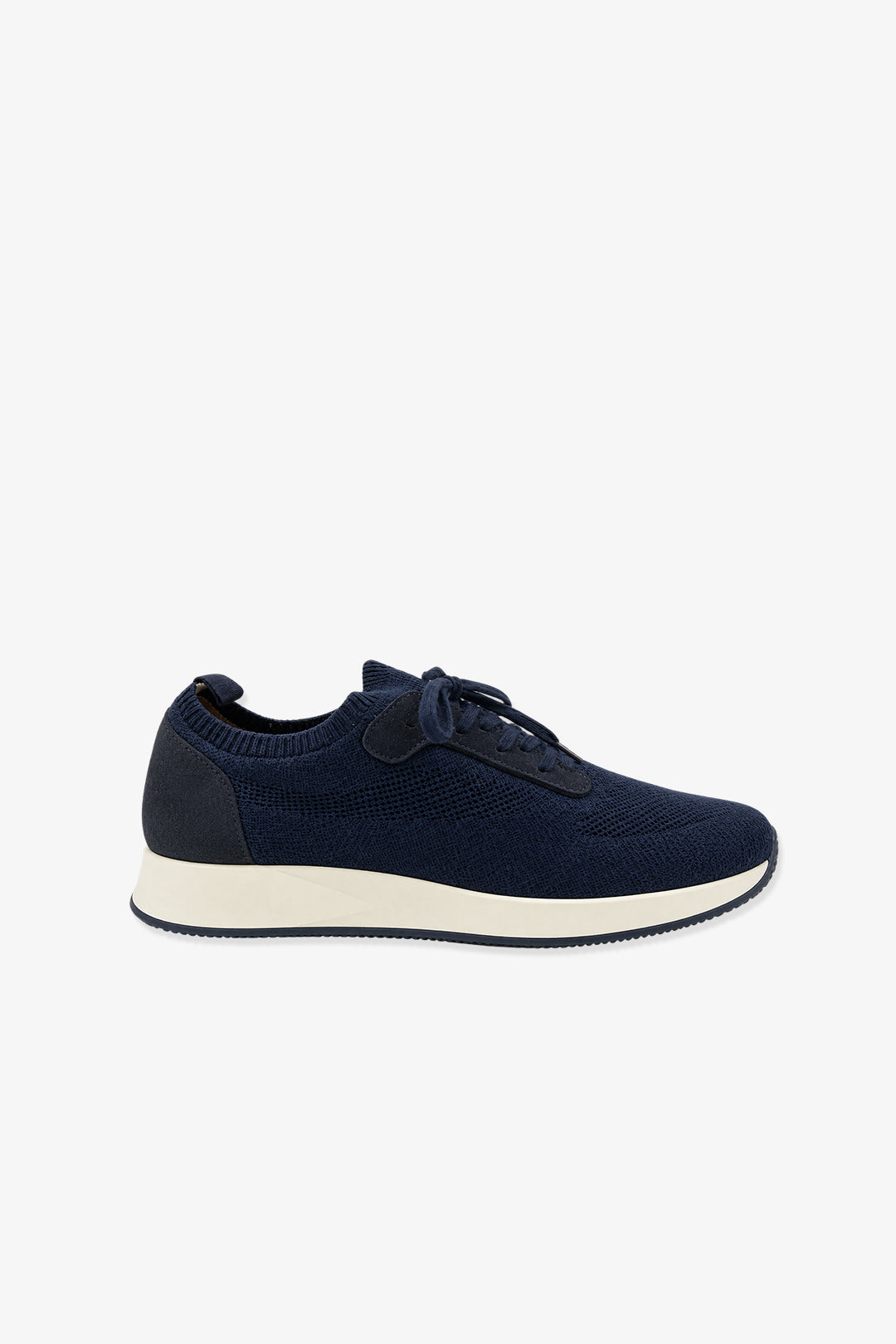 Navy Suede Knit Runner Sneaker