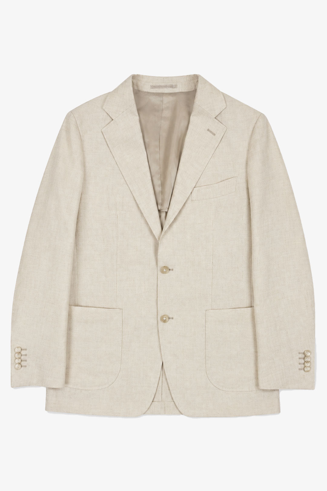 Sand Linen Single Breasted Suit Jacket