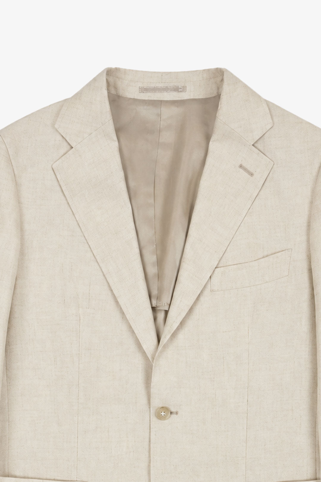 Sand Linen Single Breasted Suit Jacket