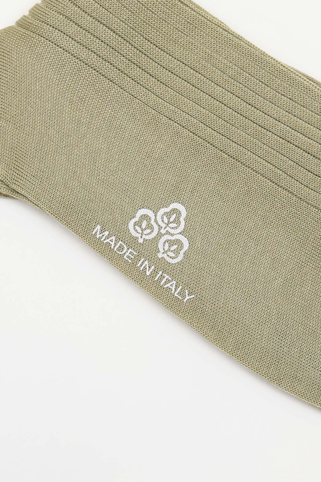 Beige Cotton Ankle Length Ribbed Socks