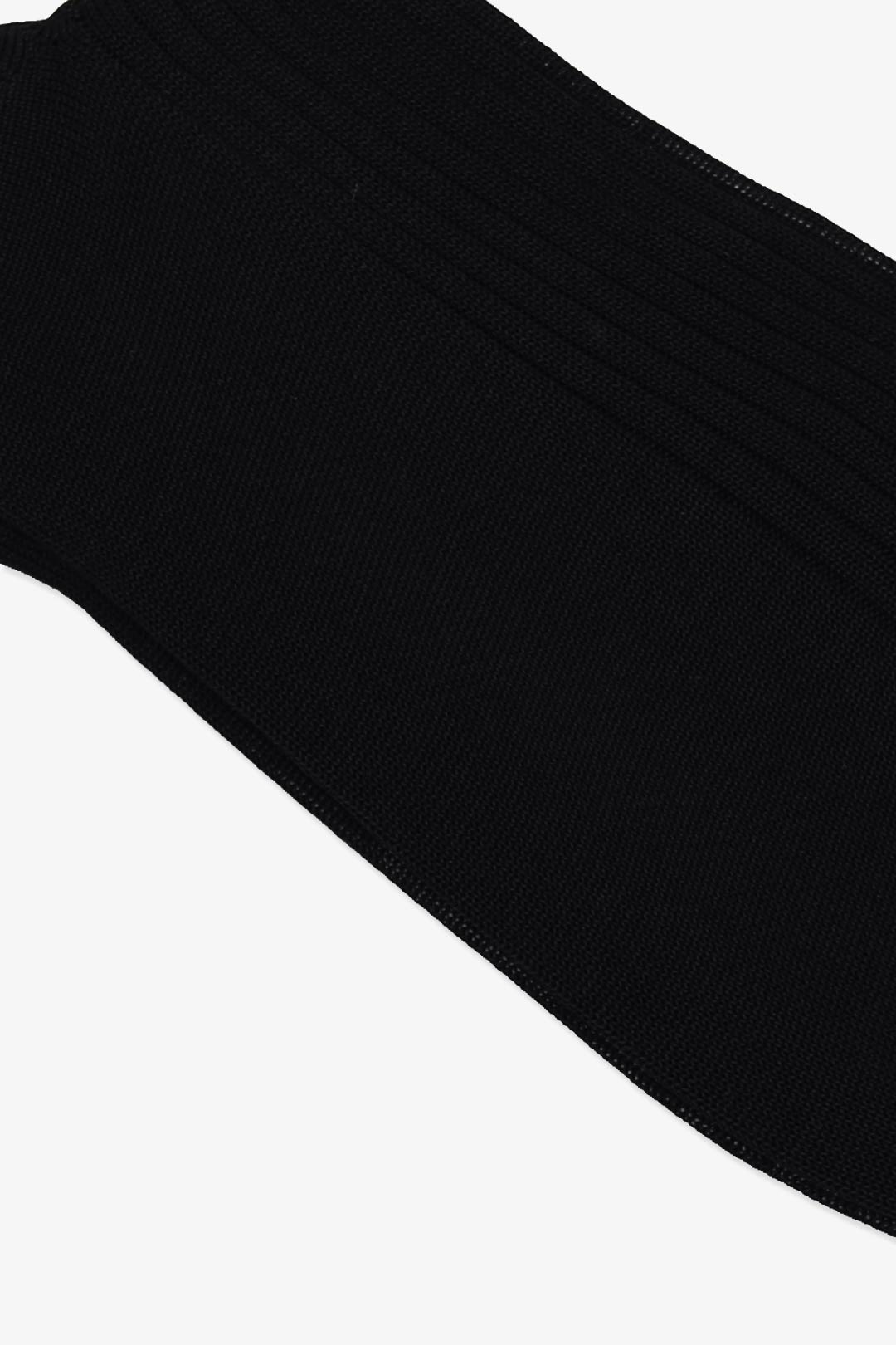 Black Cotton Ankle Length Ribbed Socks