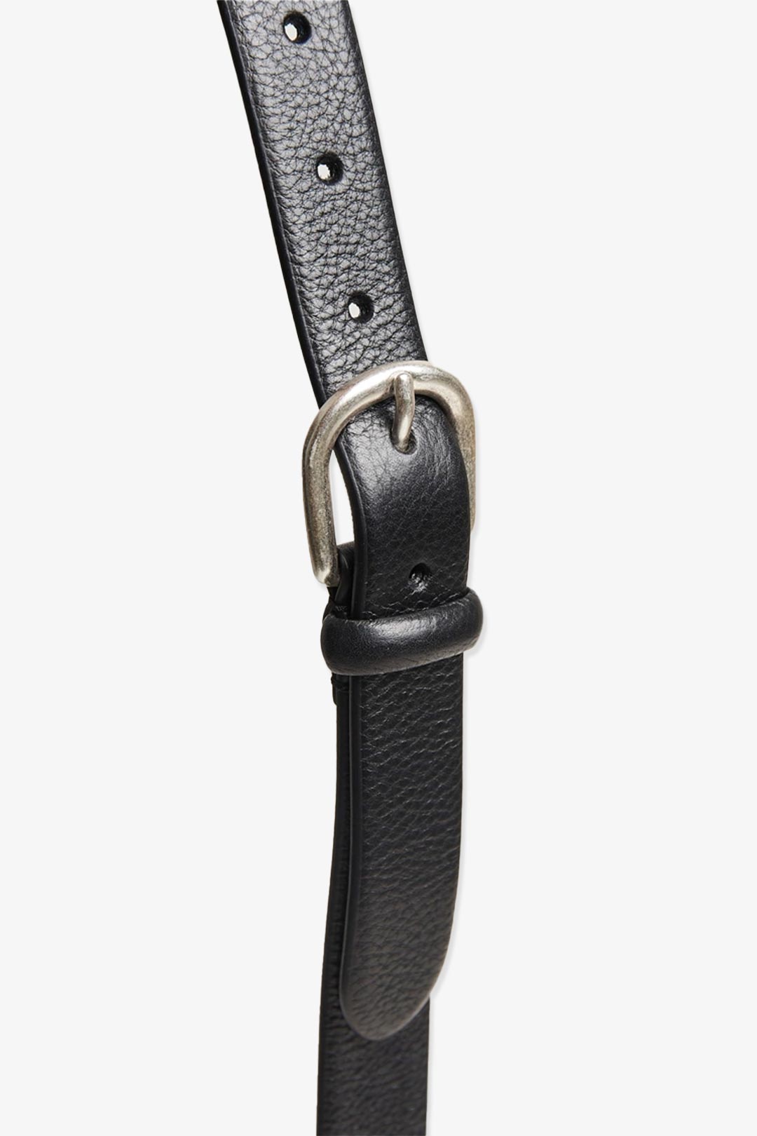 Black Grained Leather Belt