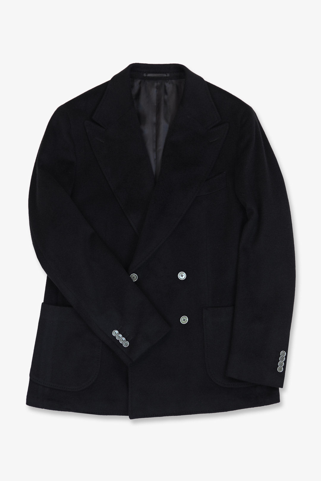 Black Pure Cashmere Double Breasted Blazer