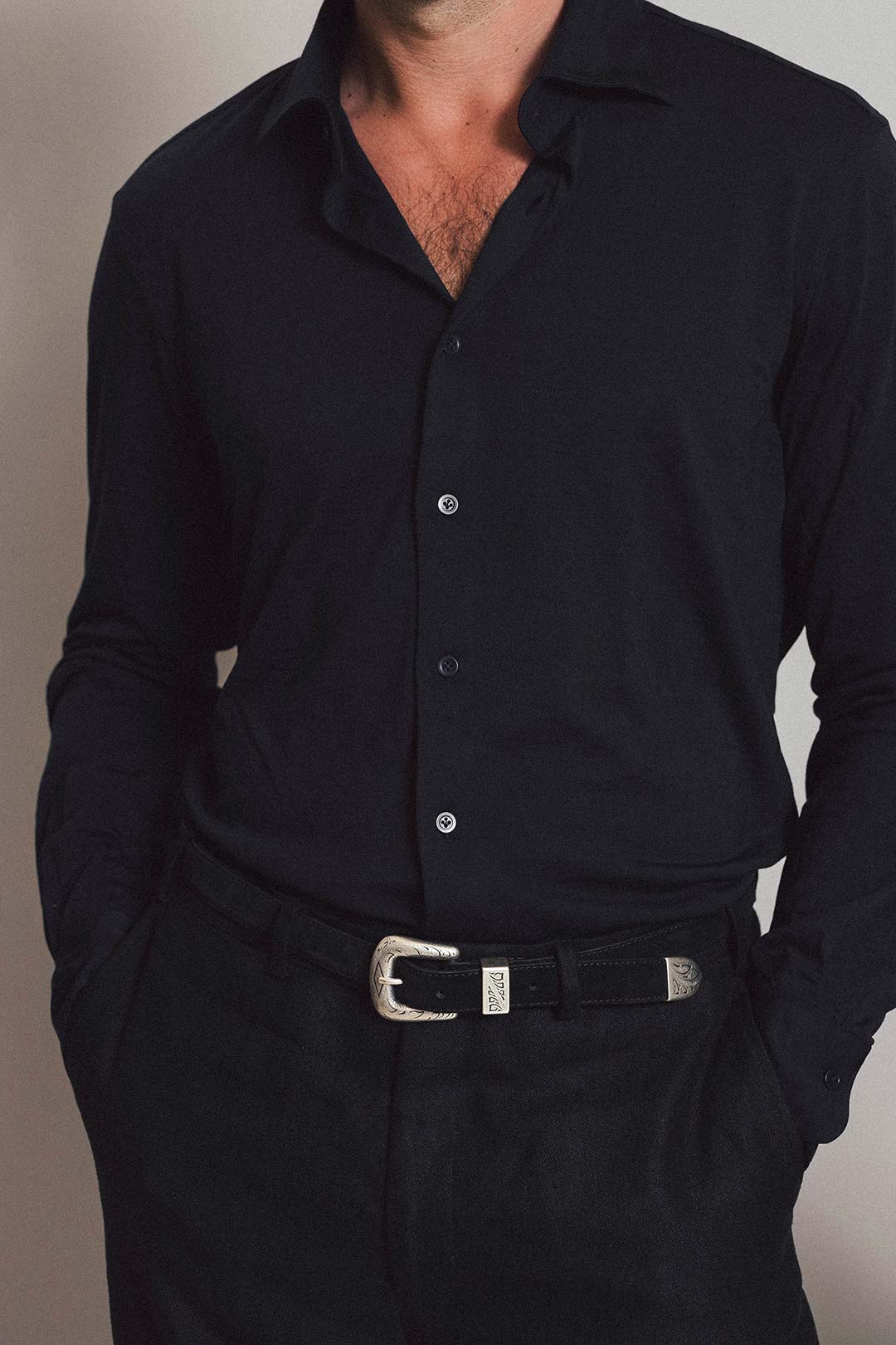 Black Suede Western Belt