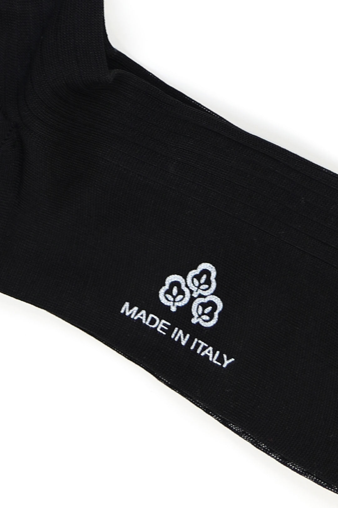 Black Cotton Ribbed Over The Calf Socks