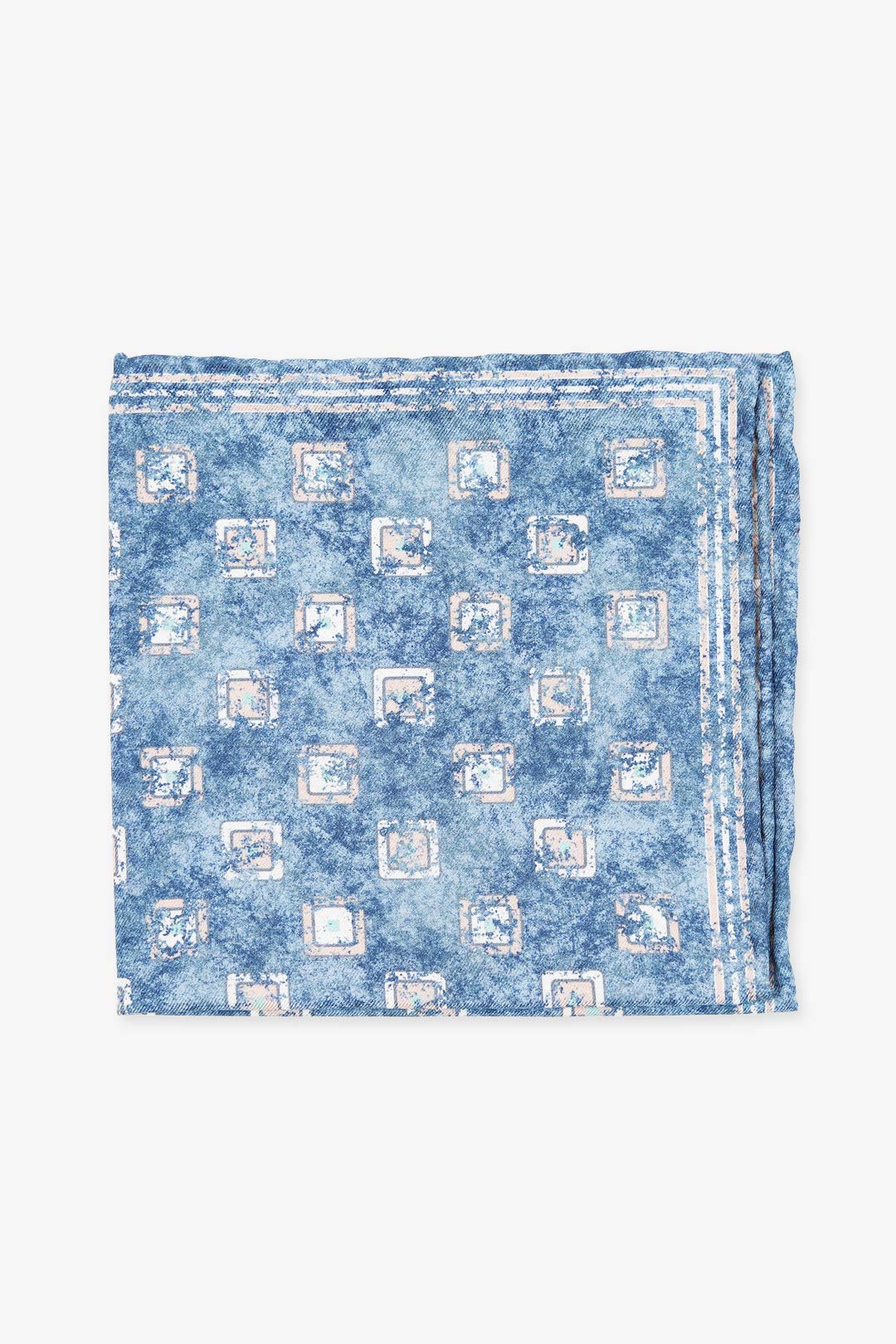 Blue Dust Pink Silk Cotton Pocket Square
