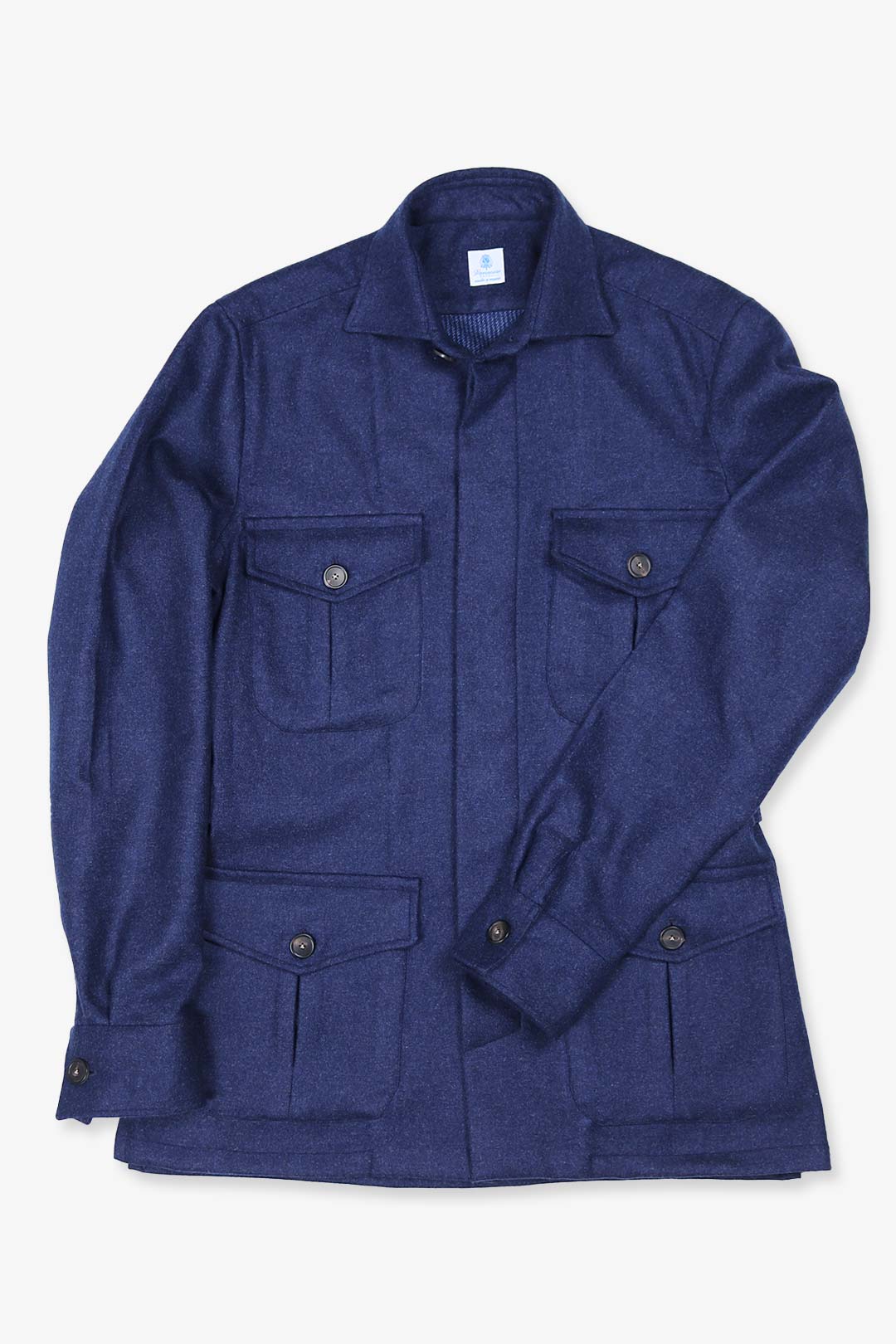 Blue Vanacore Cashmere Silk Shirt Jacket