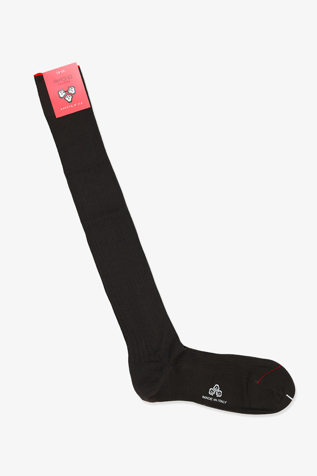 Brown Cotton Ribbed Over The Calf Socks