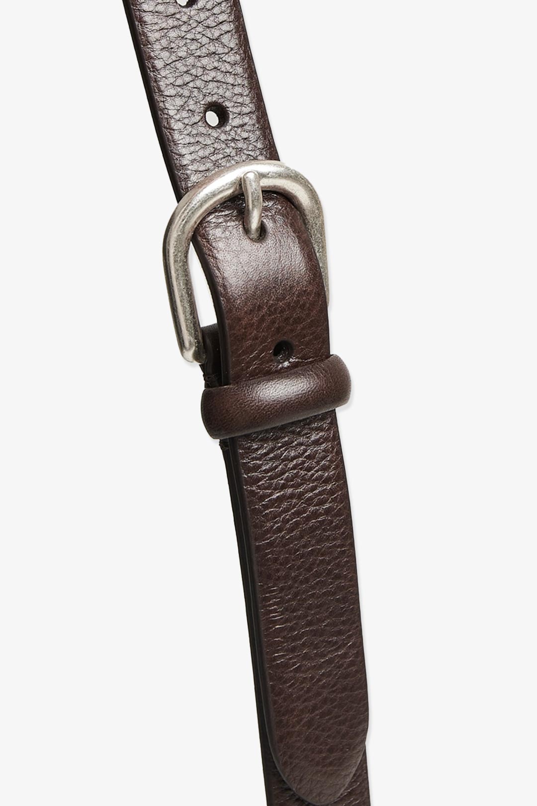 Brown Grained Leather Belt