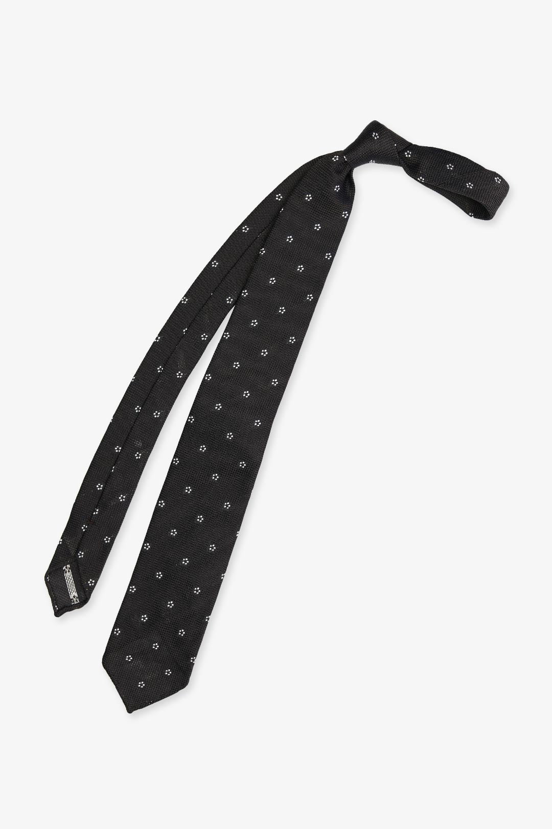 Brown White Flower Silk Grenadine Tie