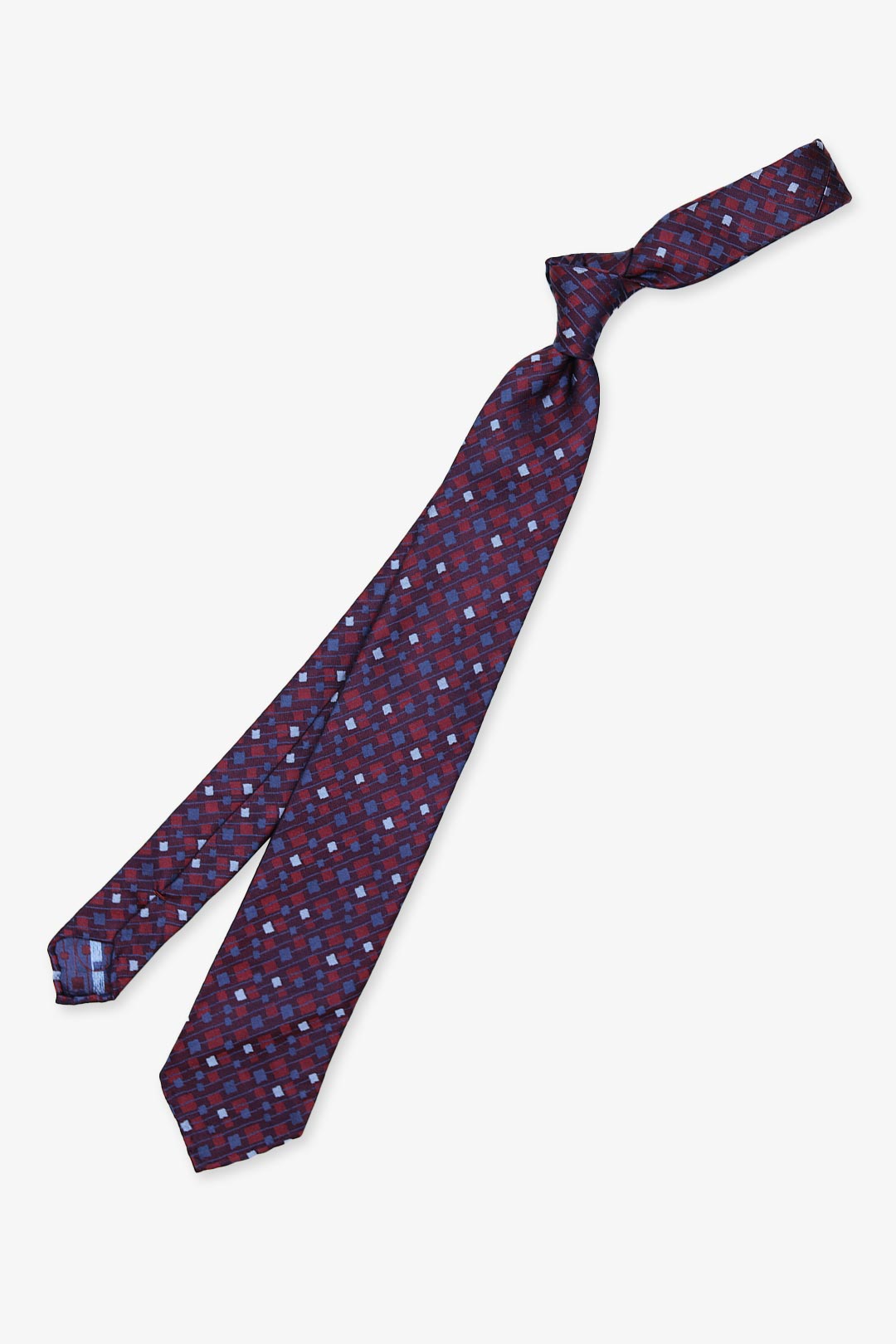 Burgundy Blue Red Vintage Silk Tie