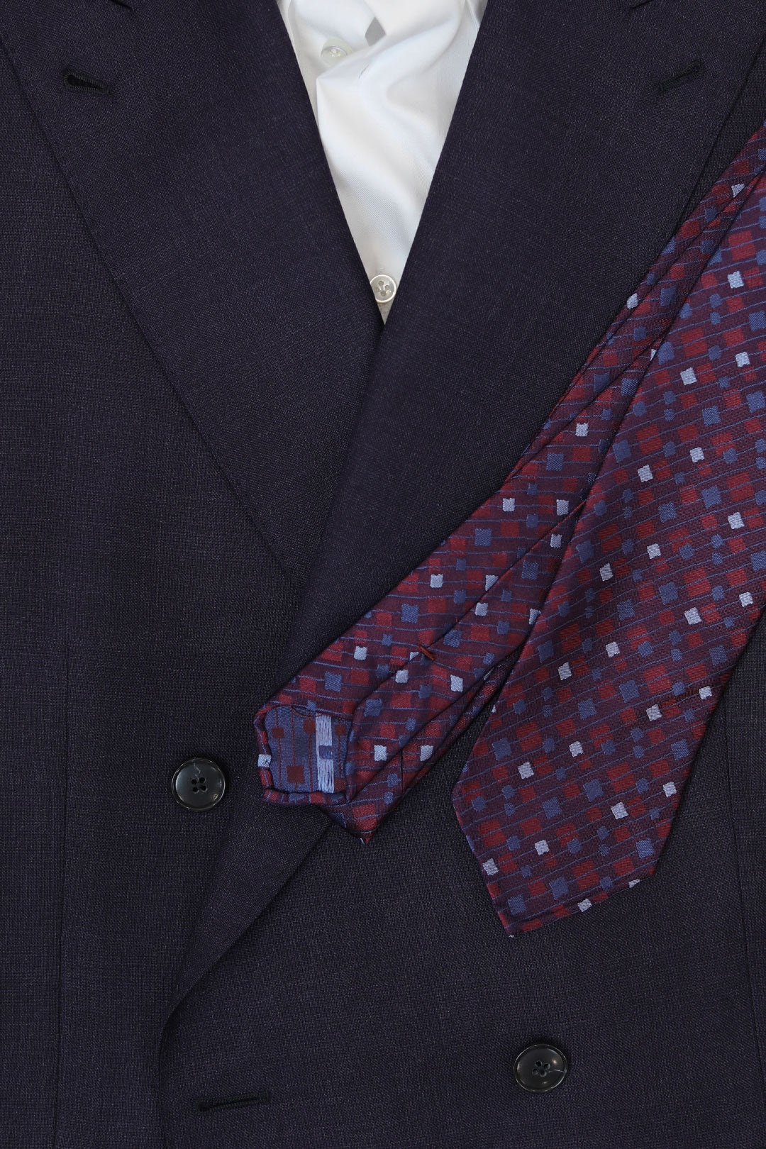 Burgundy Blue Red Vintage Silk Tie