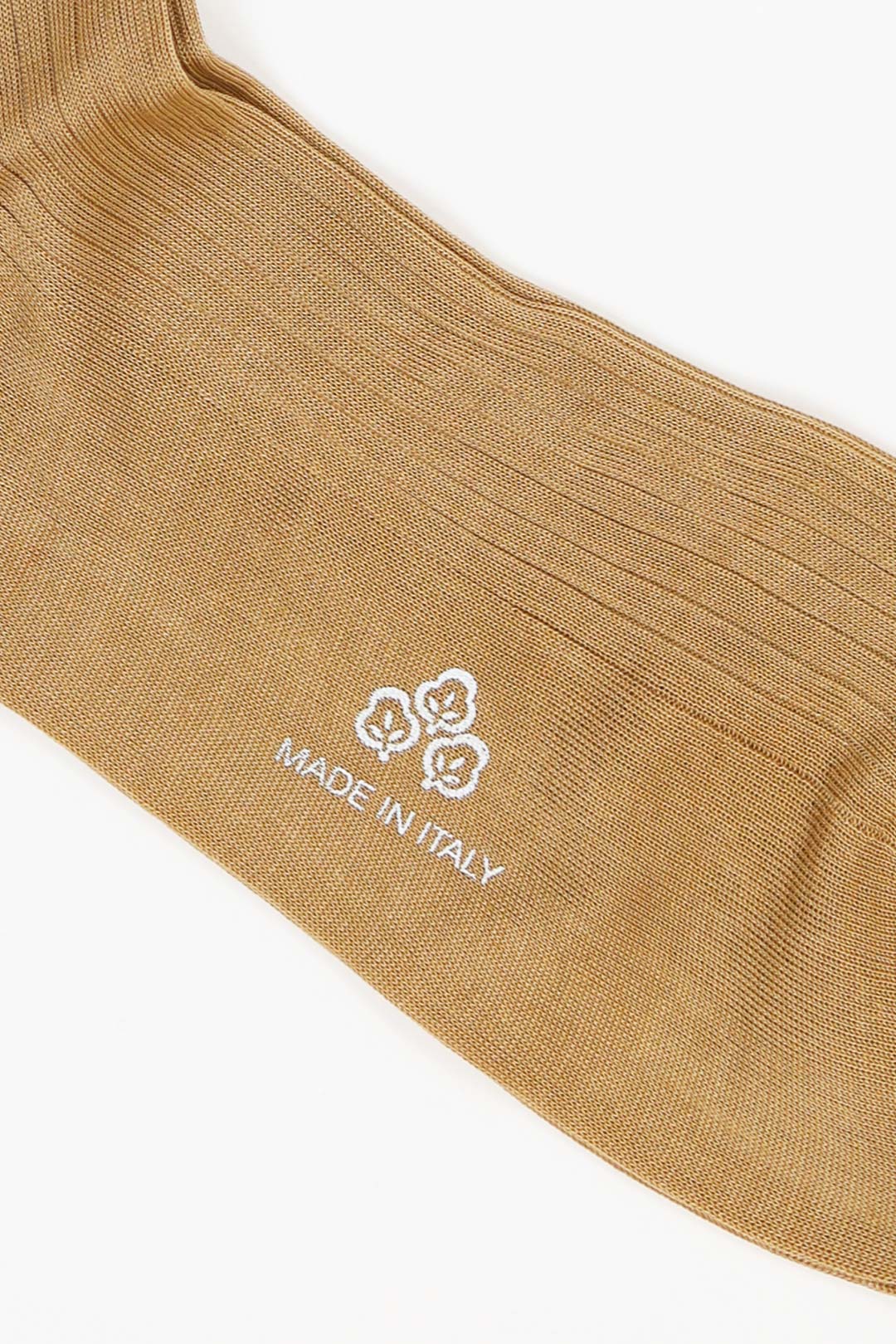 Camel Cotton Ribbed Over The Calf Socks