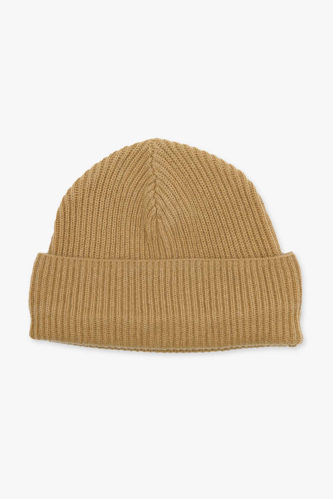 Camel Rib Knitted Pure Cashmere Beanie