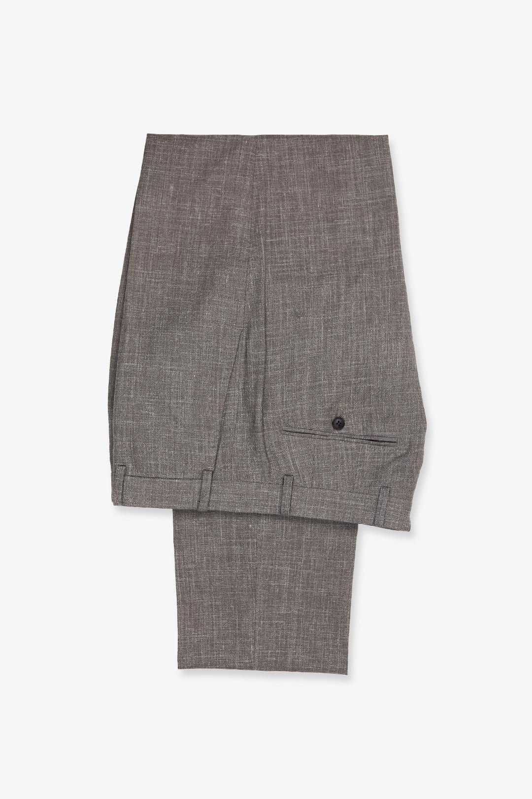Cappuccino Brown Wool Silk Linen Suit Trouser