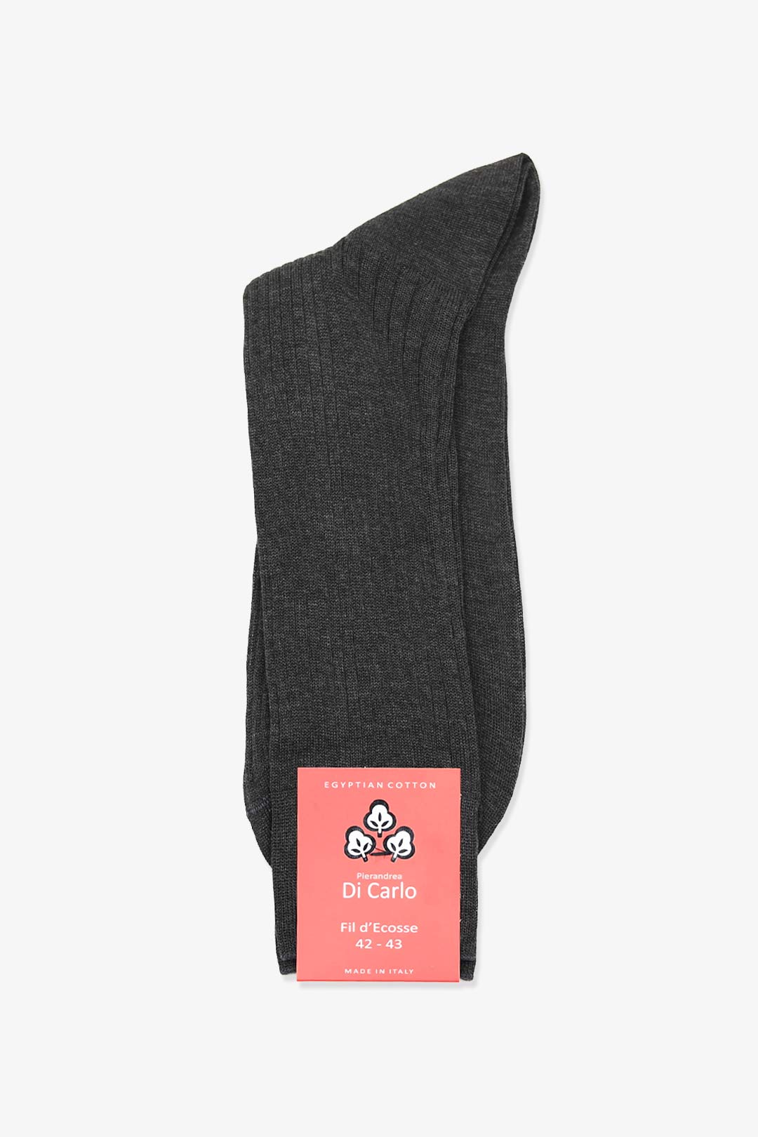 Charcoal Cotton Ankle Length Ribbed Socks