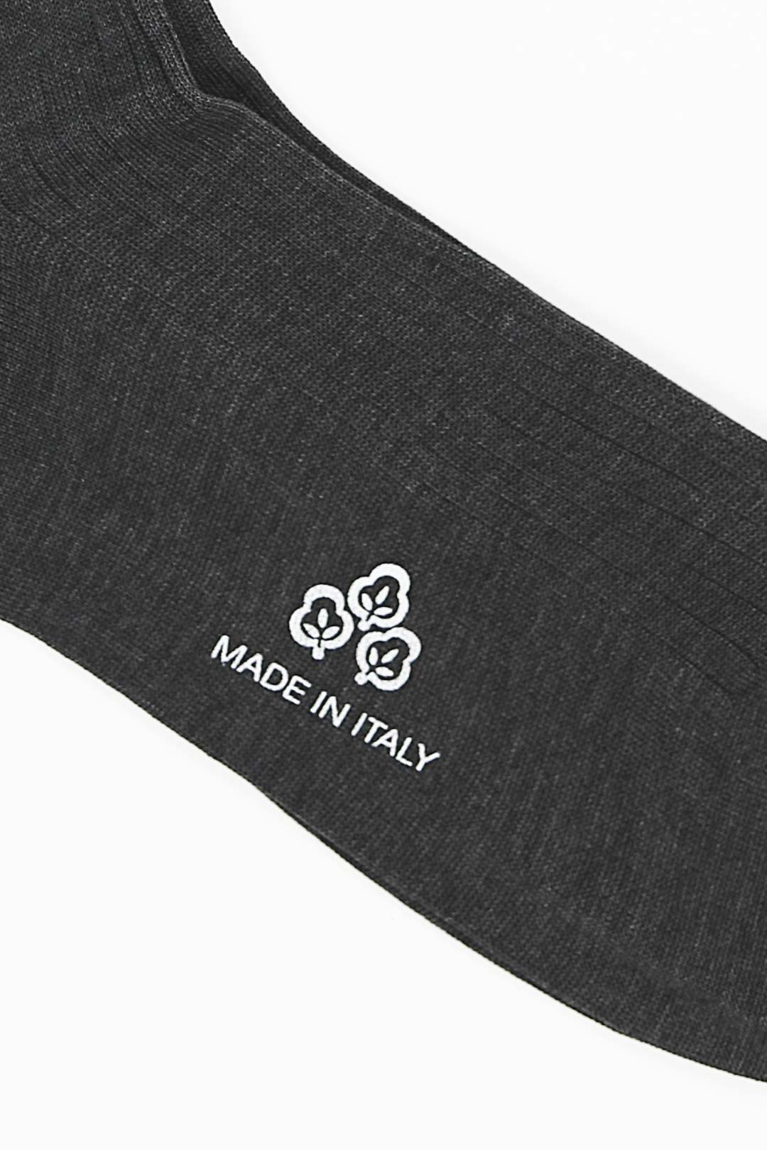 Charcoal Cotton Ankle Length Ribbed Socks