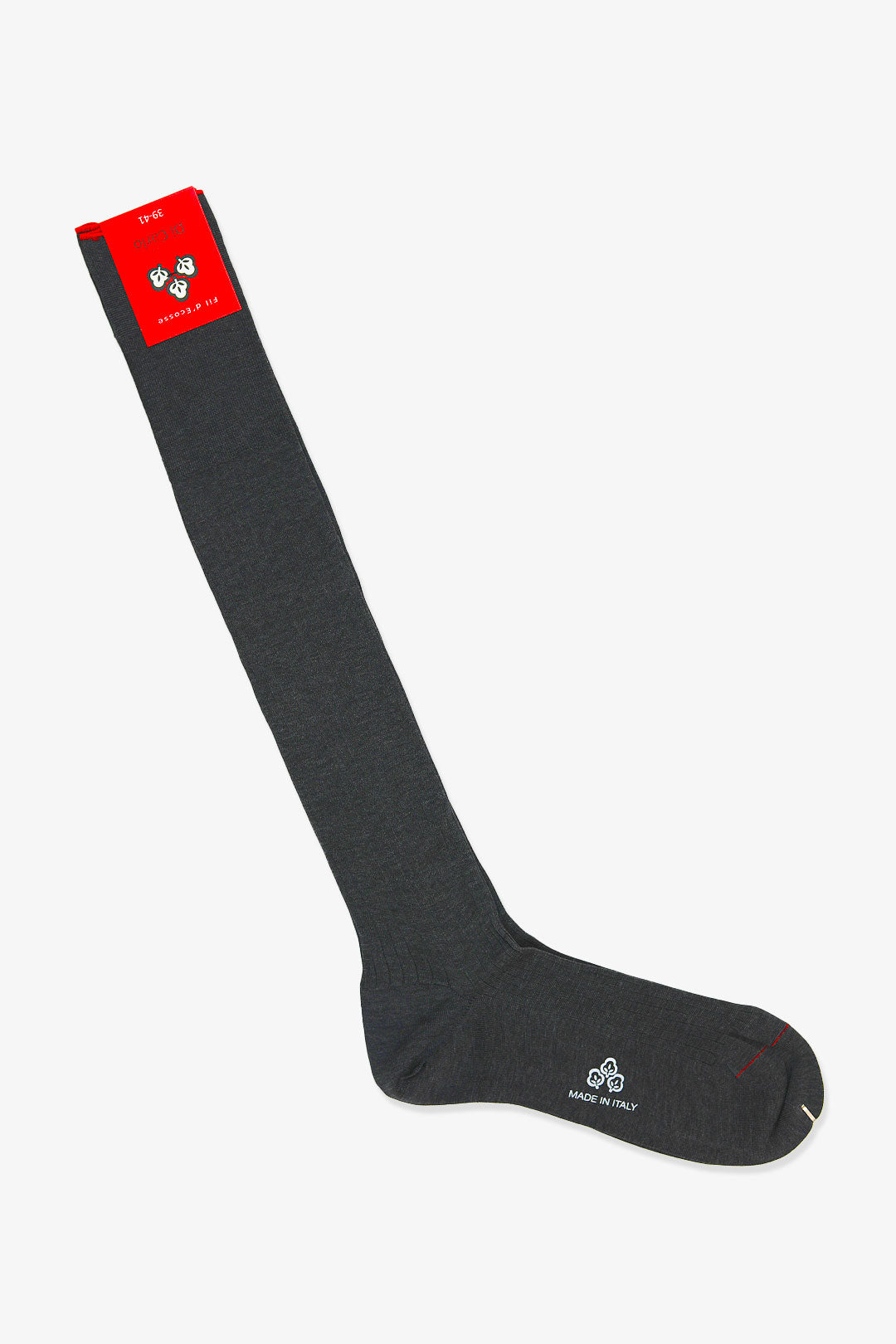 Charcoal Cotton Ribbed Over The Calf Socks