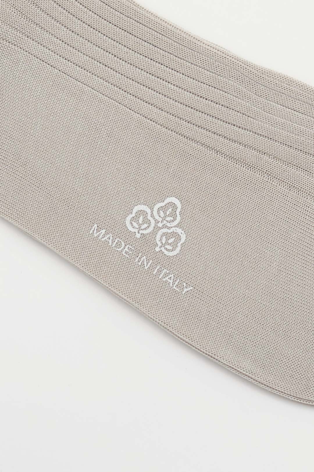 Cream Cotton Ankle Length Ribbed Socks