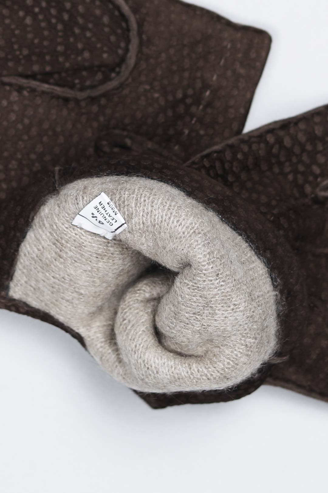 Dark Brown Carpincho Cashmere Lined Gloves