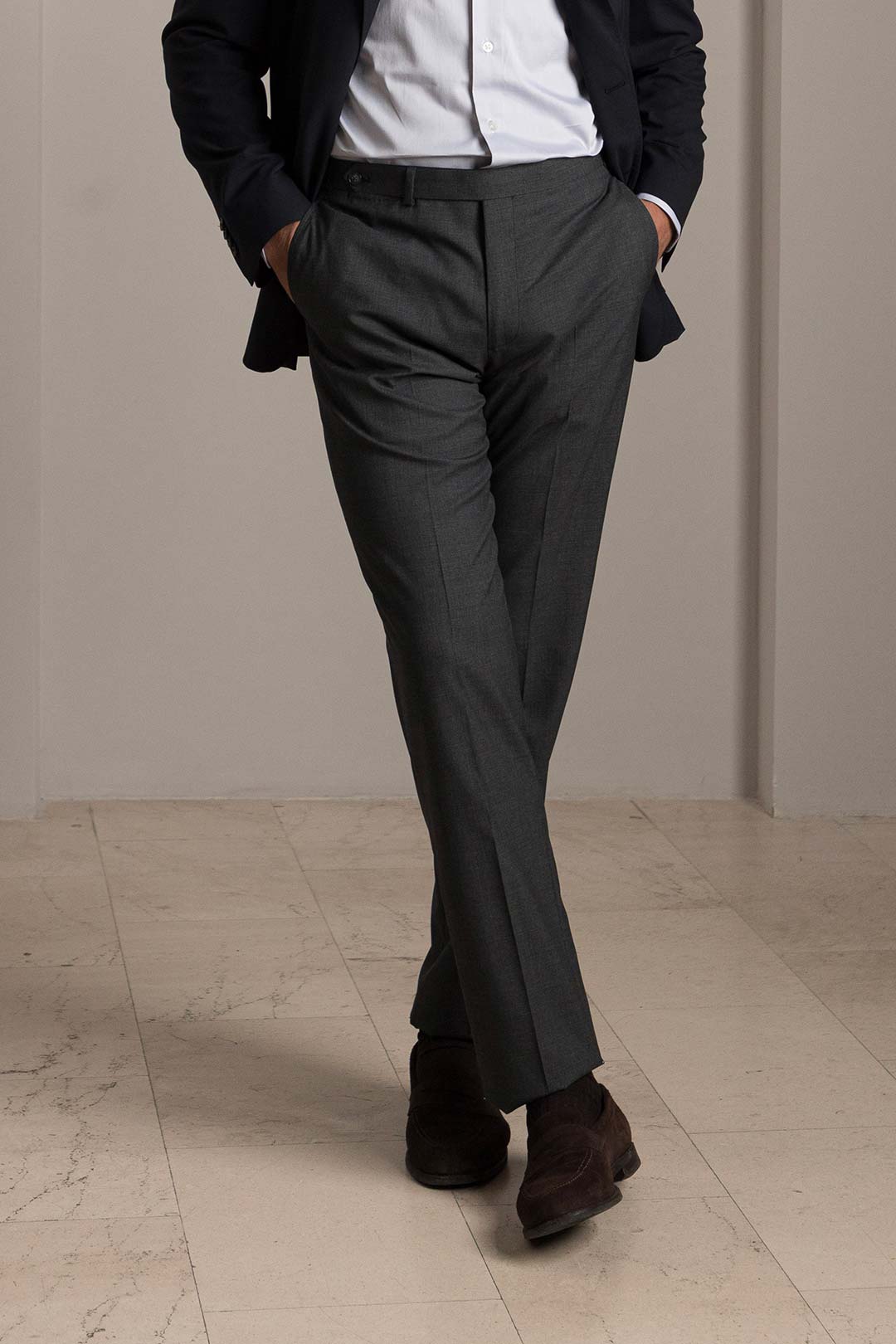Dark Grey Tropical Wool Dress Trouser