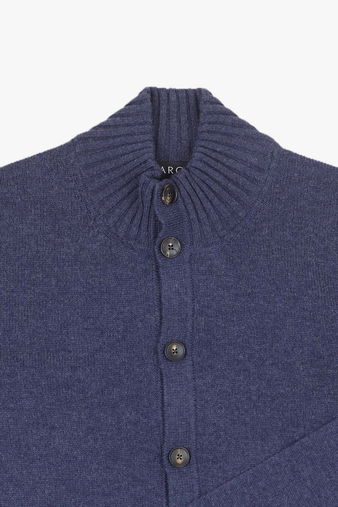 Pleteni kardigan od vune i kašmira u teksas plavoj boji