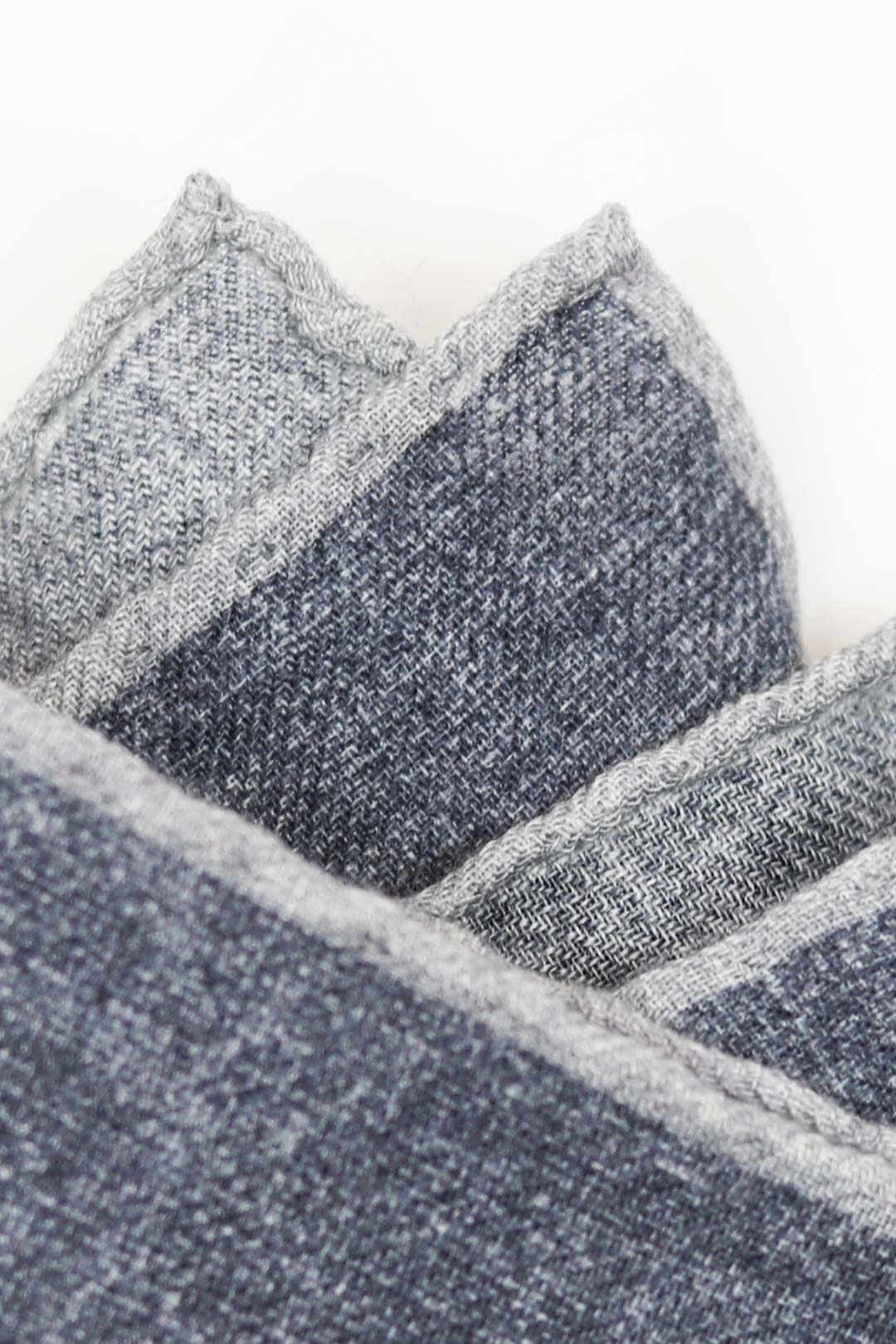 Denim Blue Wool Pocket Square