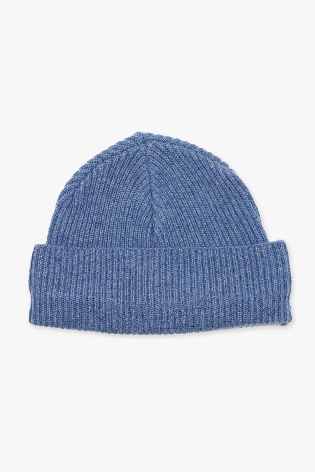 Denim Rib Knitted Pure Cashmere Beanie