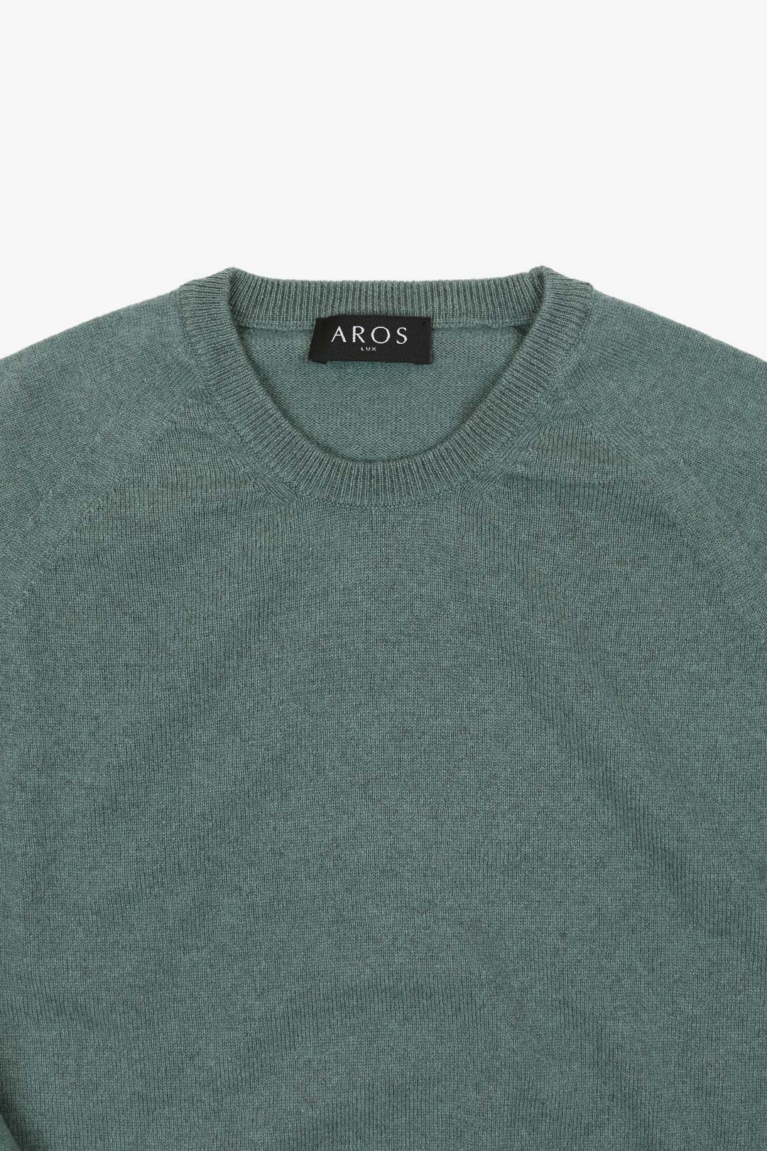 Smaragdno zeleni džemper s okruglim izrezom od čistog kašmira