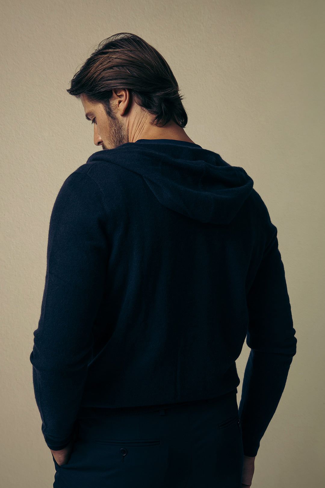 Navy Royal Cashmere Zip Hoodie