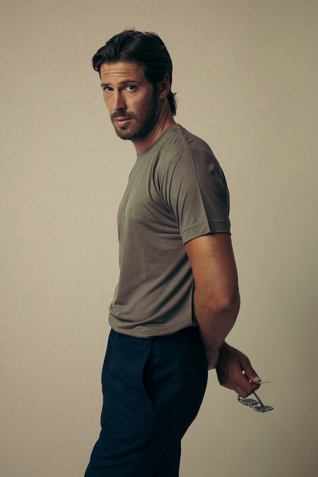 Olive Green Lyocell Soft T-Shirt