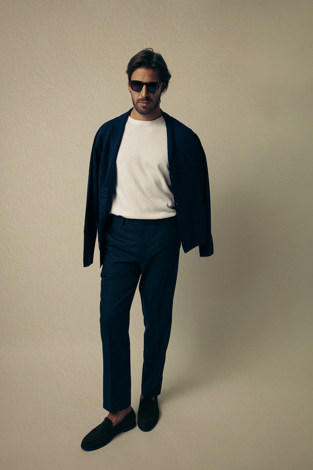 Navy Merino Knitted Riviera Blazer