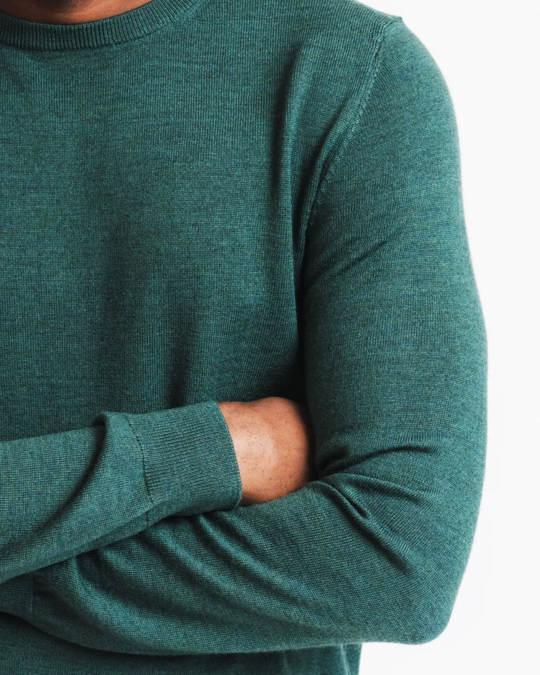 Green Cashfeel Merino Crewneck Sweater