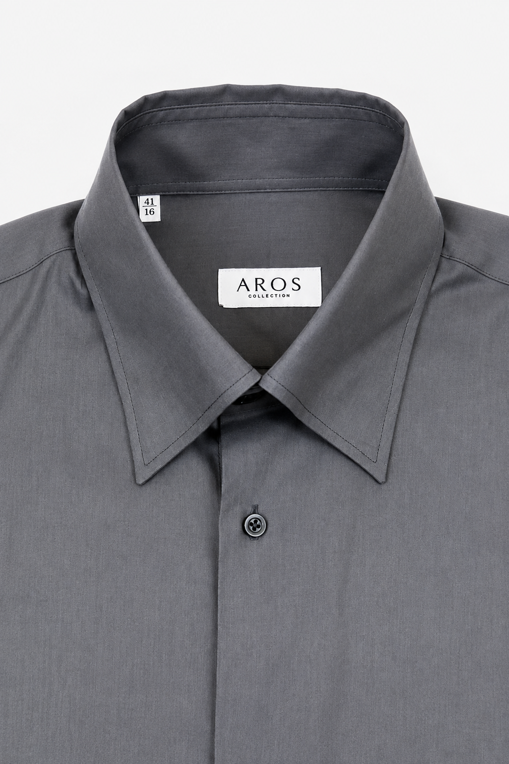 Grey Brushed Cotton Hidden Button Down Shirt