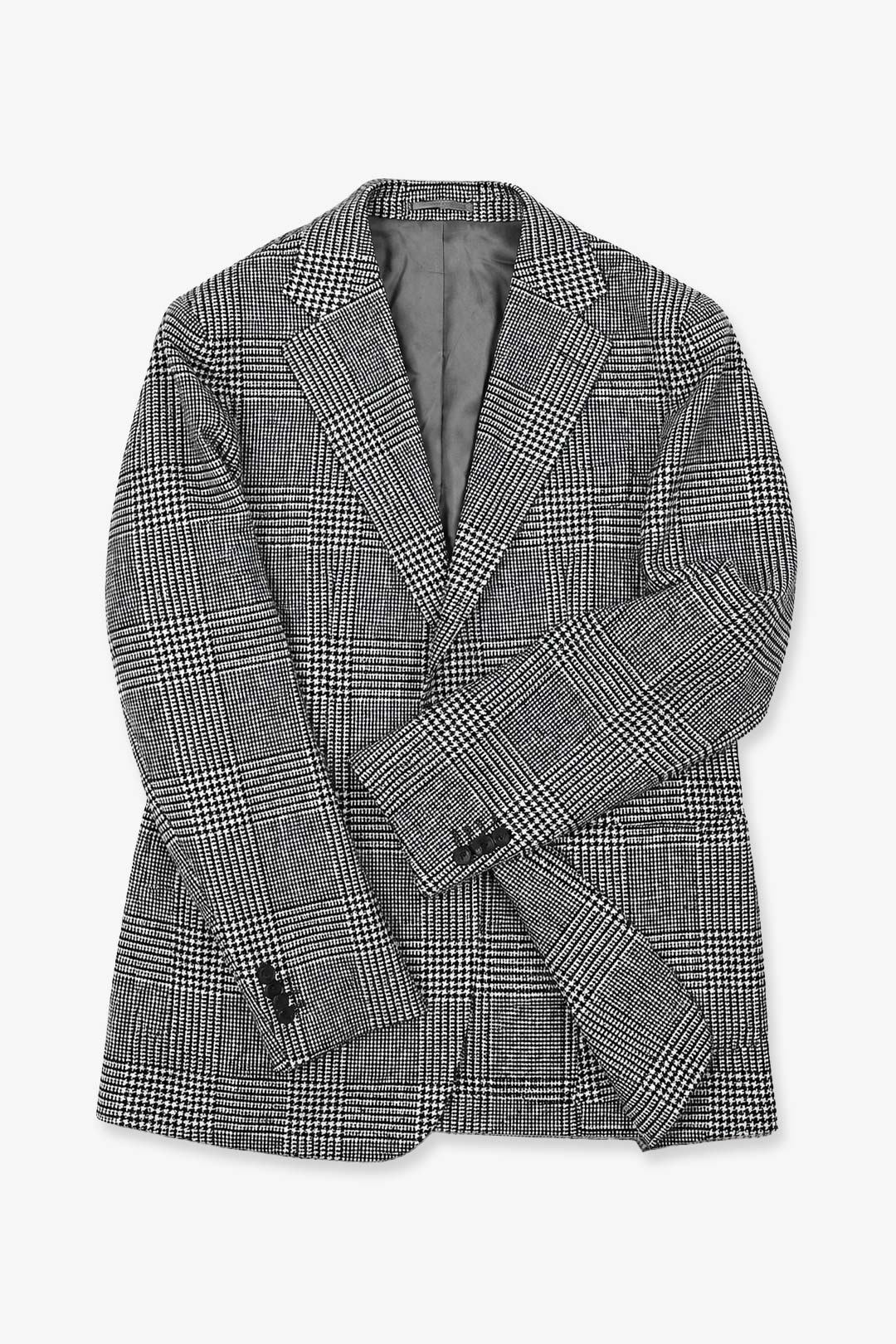 Grey Wool Alpaca Glencheck Blazer