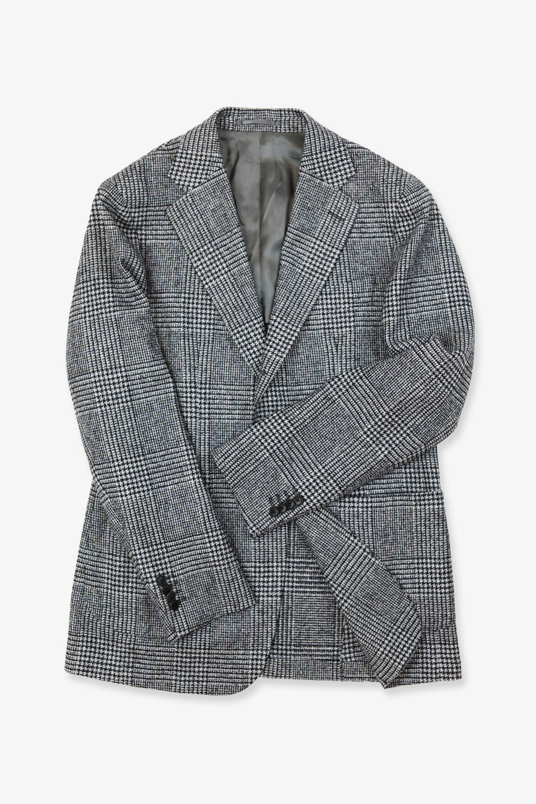 Grey Wool Alpaca Glencheck Blazer
