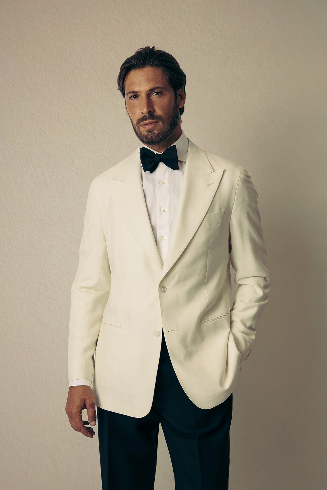 Black Tropical Wool Mohair Tuxedo trouser