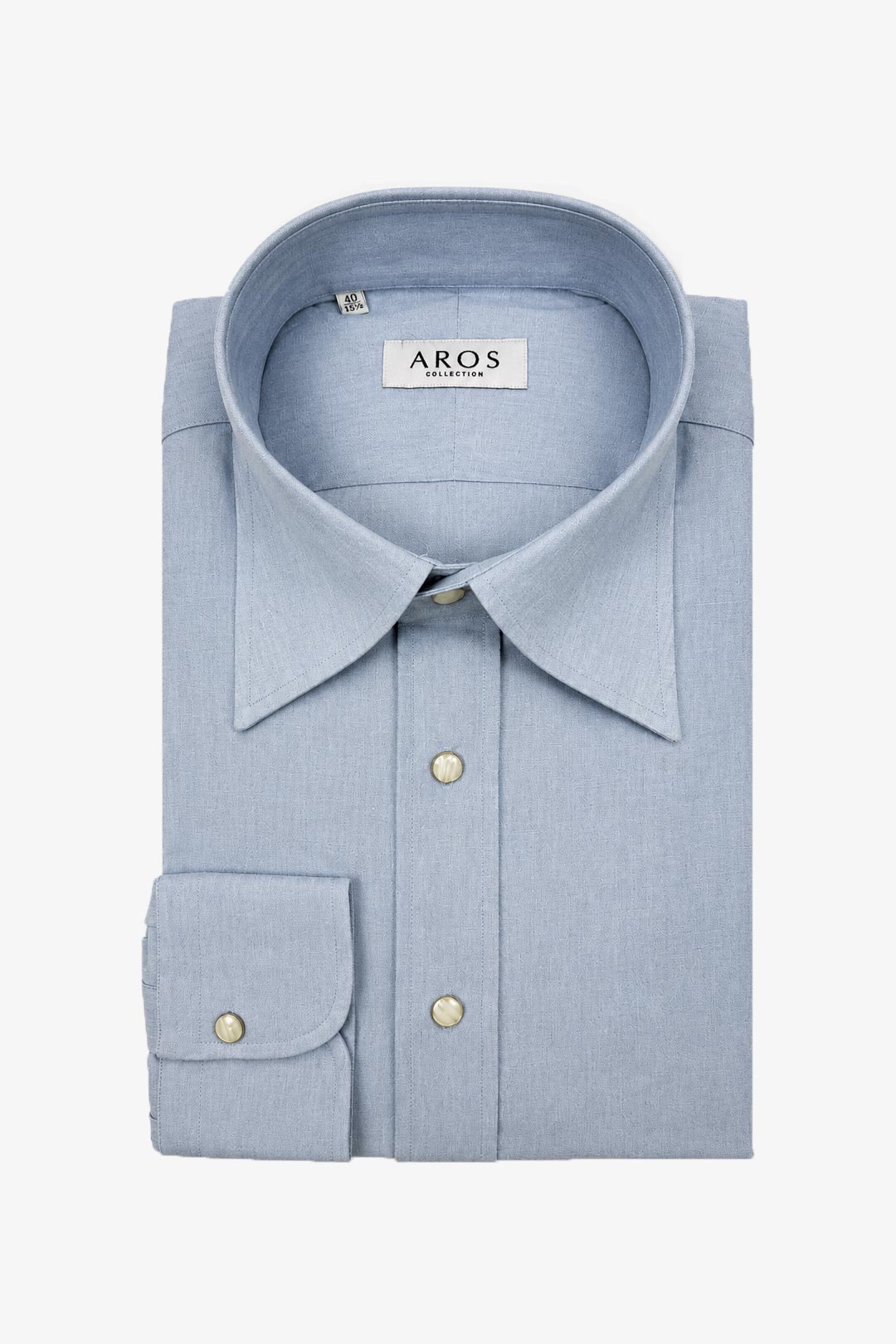Light Blue Chambray Cotton Casual Shirt